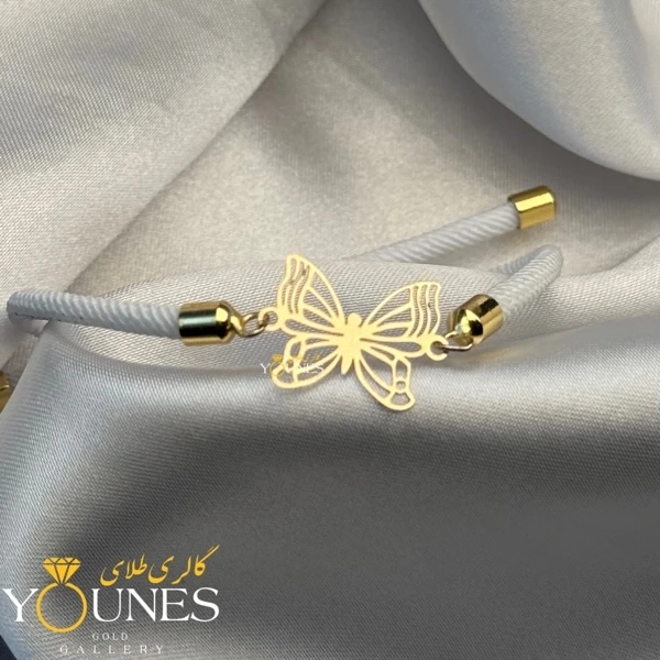 دستبند پروانه ای طلا لیزری